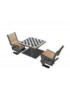 Стол со скамьями "Шахматный"
