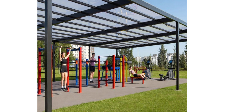Навесы для уличных тренажеров: продлеваем срок службы и занимаемся в любую погоду